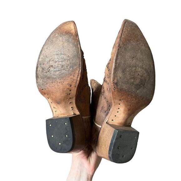 J. B. Dillon Women’s Cowboy Coastal Boots size 9 B Brown Studded - Picture 5 of 14